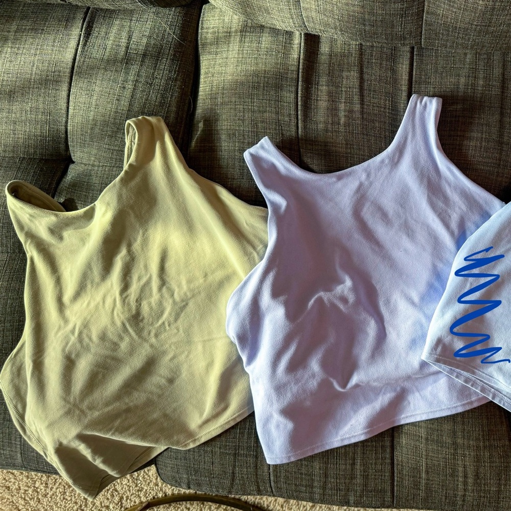 Athleta XL Conscious Crop Support Tank Bundle of 2 - Sage Green & Lavender